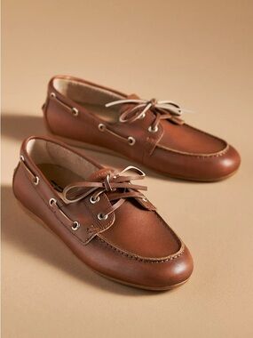 Anthropologie Bibi Lou Brown Boat Shoe Loafers Size 6/6.5